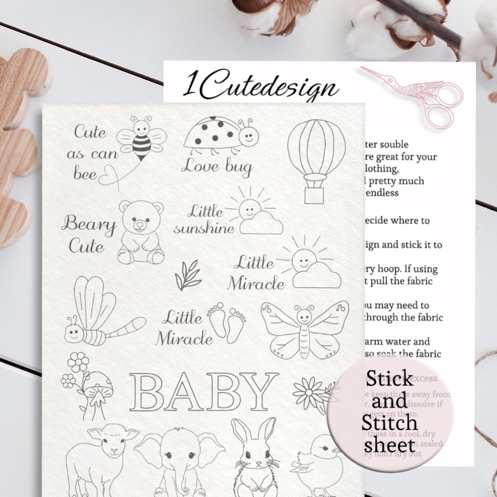 Embroidery patterns baby stick and stitch patterns